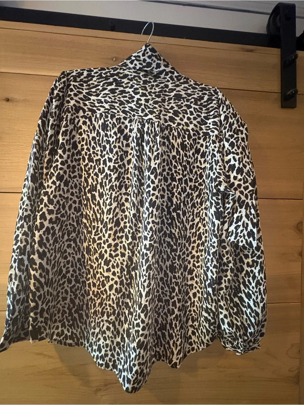 Women’s Long-Sleeve Button Up Leopard Print Blouse Business Office Professional